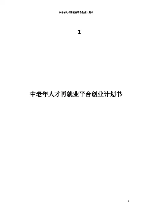 中老年人才再就业平台创业计划书