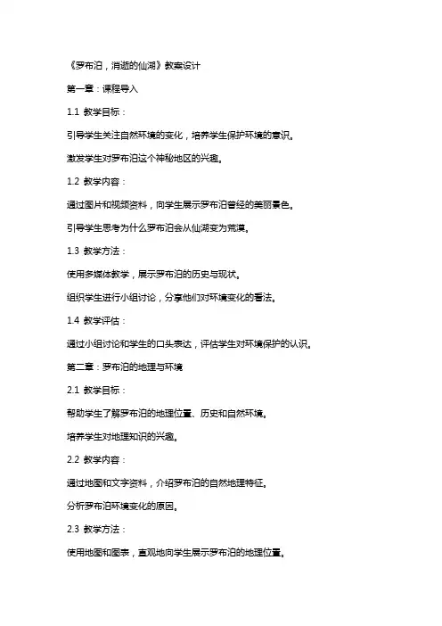 《罗布泊,消逝的仙湖》教案设计