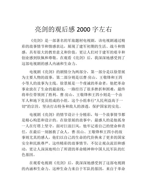 亮剑的观后感2000字左右