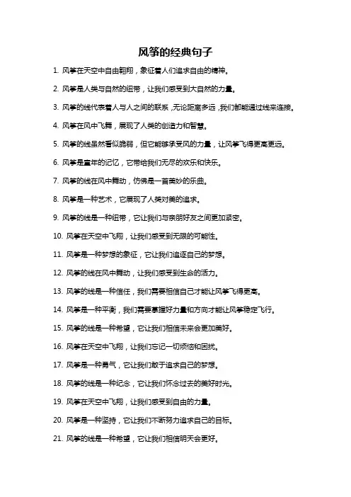 风筝的经典句子