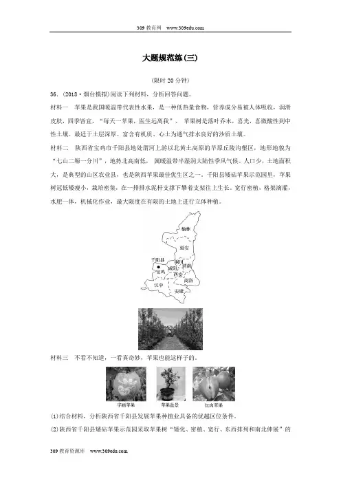 (全国通用版)2019高考地理总复习精准提分练：大题规范练(三)