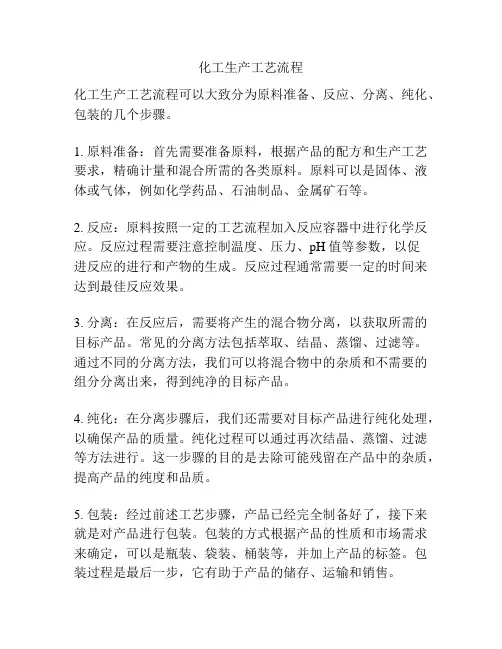 化工生产工艺流程