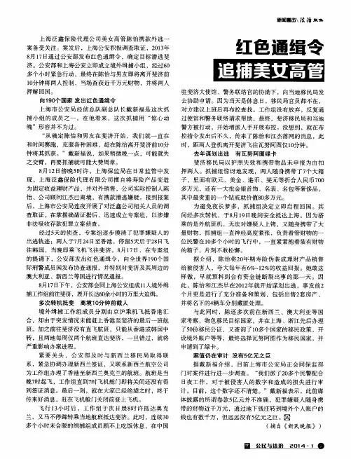 红色通缉令追捕美女高管