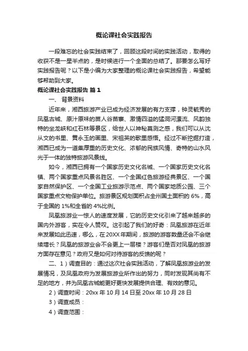 概论课社会实践报告