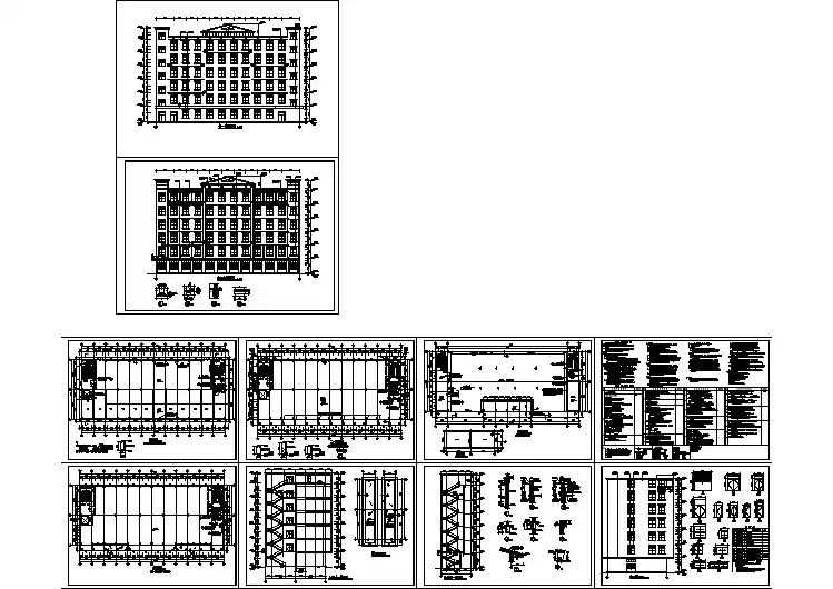 厂房设计_六层厂房全套建筑设计CAD图纸