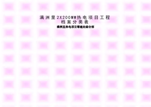 华能火电建设项目档案分类表