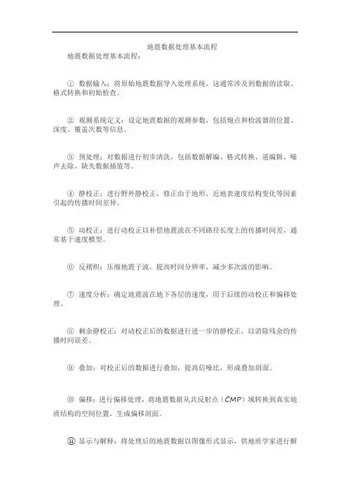 地震数据处理基本流程