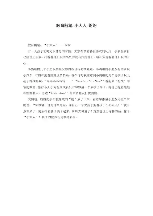 教育随笔-小大人-盼盼