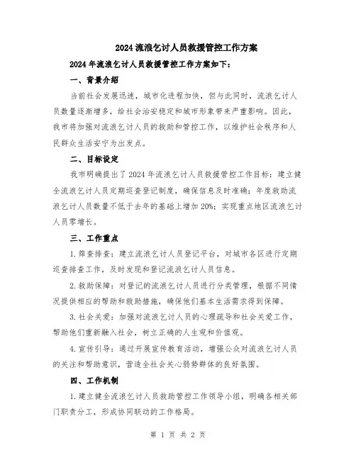 2024流浪乞讨人员救援管控工作方案