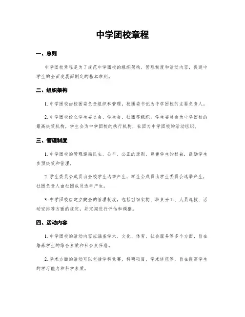 中学团校章程