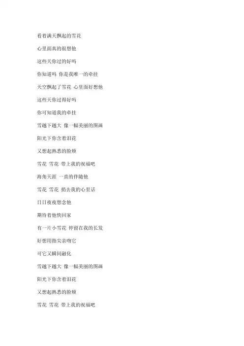 雪花文本歌词