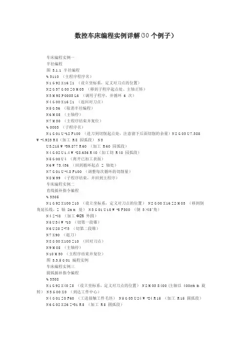 数控车床编程实例详解(30个例子)