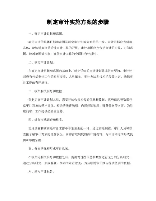 制定审计实施方案的步骤