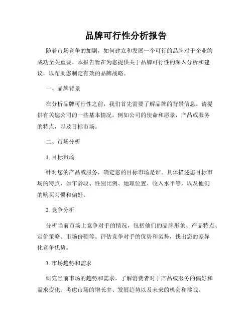品牌可行性分析报告