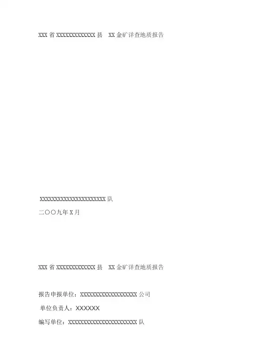详查报告提纲