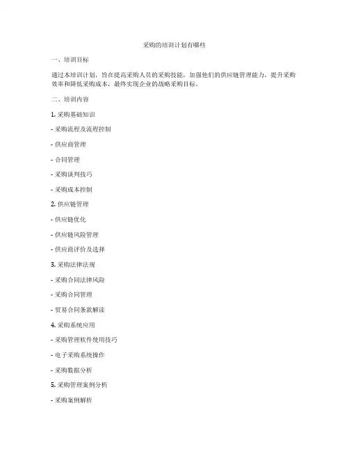 采购的培训计划有哪些