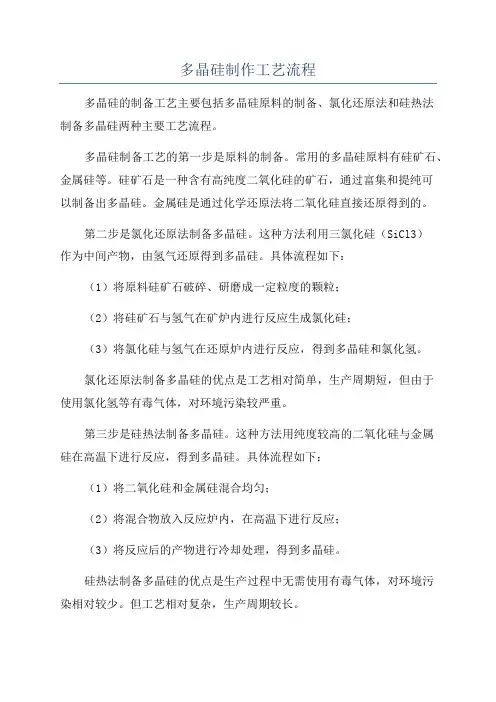 多晶硅制作工艺流程
