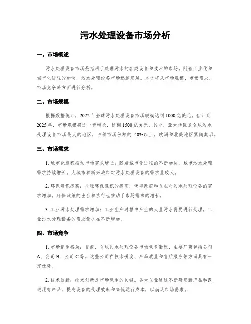 污水处理设备市场分析