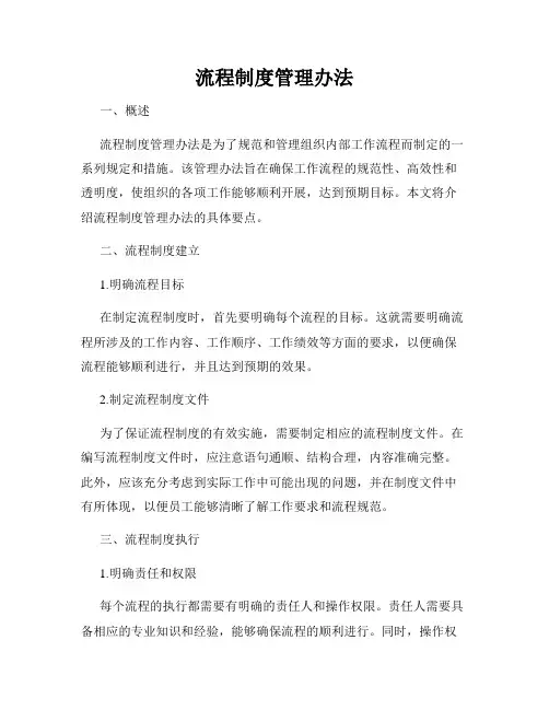 流程制度管理办法