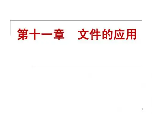 第14讲 文件的应用
