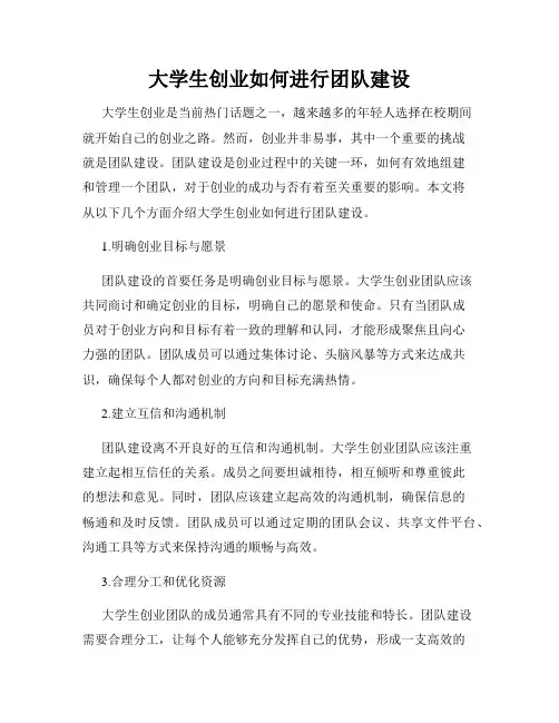 大学生创业如何进行团队建设