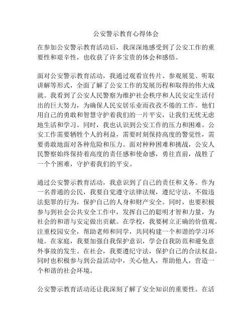 公安警示教育心得体会