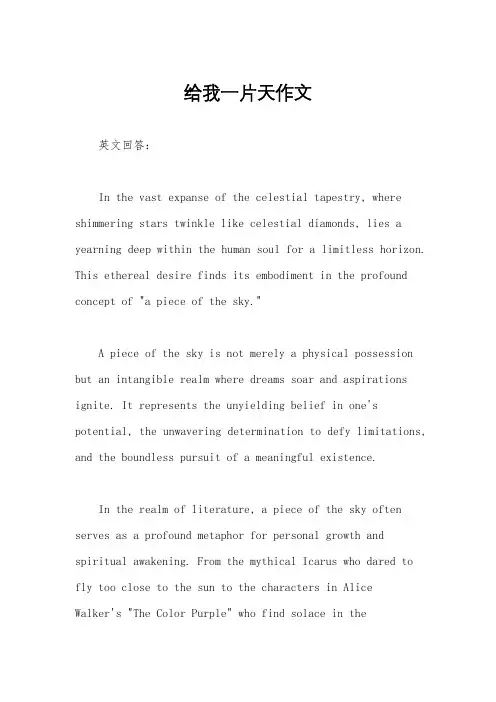 给我一片天作文
