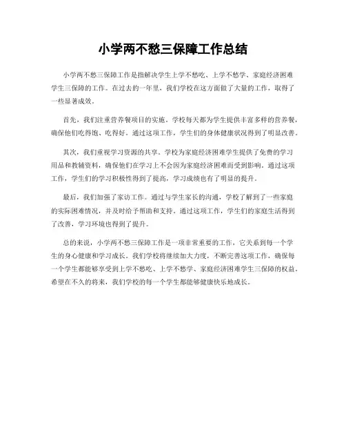 小学两不愁三保障工作总结