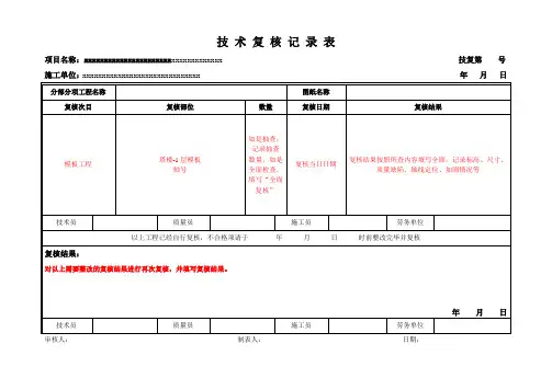 技术复核记录表