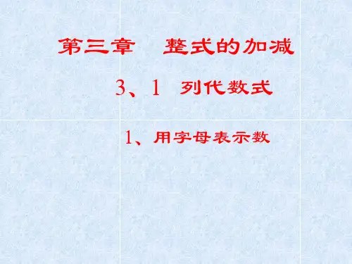 用字母表示数 省优获奖课件 公开课一等奖课件