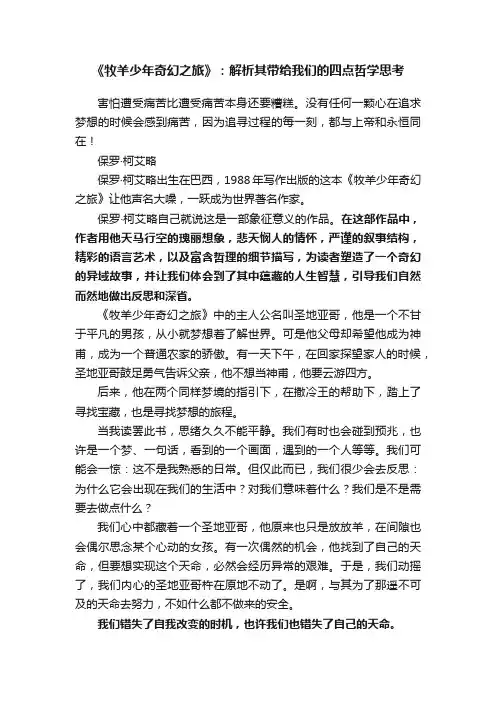 《牧羊少年奇幻之旅》：解析其带给我们的四点哲学思考
