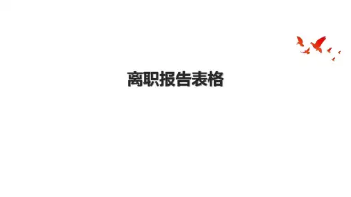 离职报告表格