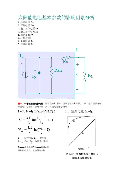 太阳能电池基本参数的影响因素分析