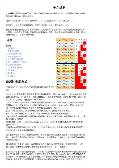 十六进制——精选推荐
