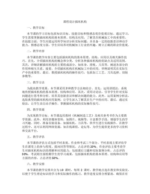 课程设计插床机构
