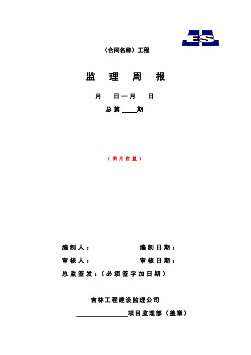 周报格式及编制要求