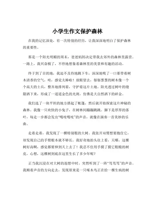 小学生作文保护森林