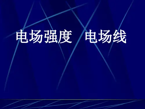 电场强度电场线