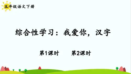 最新部编统编版五年级语文下册《综合性学习：我爱你,汉字》精品课件