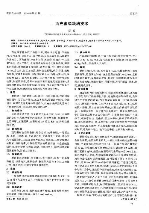 南充蜜梨栽培技术