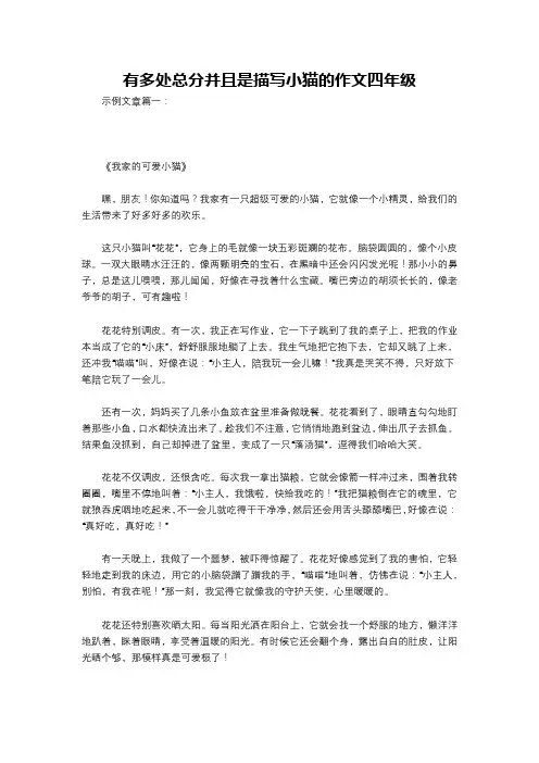 有多处总分并且是描写小猫的作文四年级