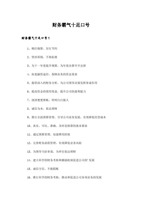 财务霸气十足口号