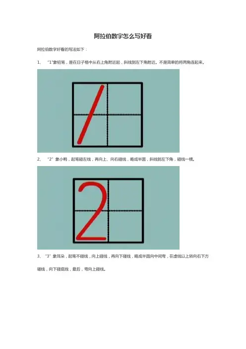 好看的阿拉伯数字写法