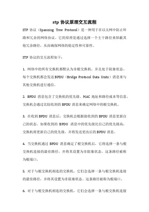 stp协议原理交互流程