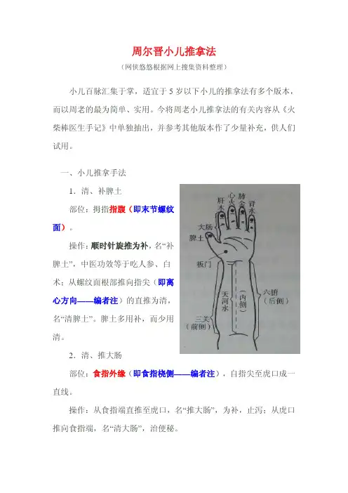 周尔晋小儿推拿法(带图示)