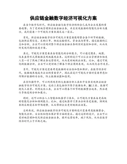 供应链金融数字经济可视化方案