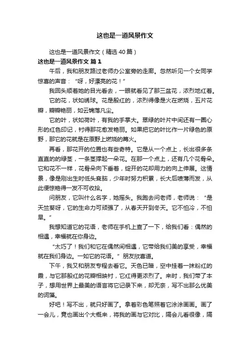 这也是一道风景作文