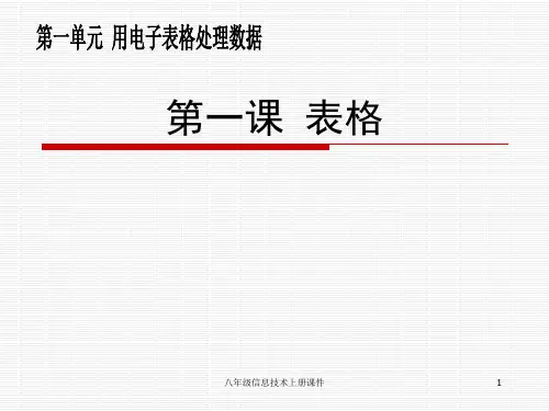 信息技术八年级初二表格PPT课件