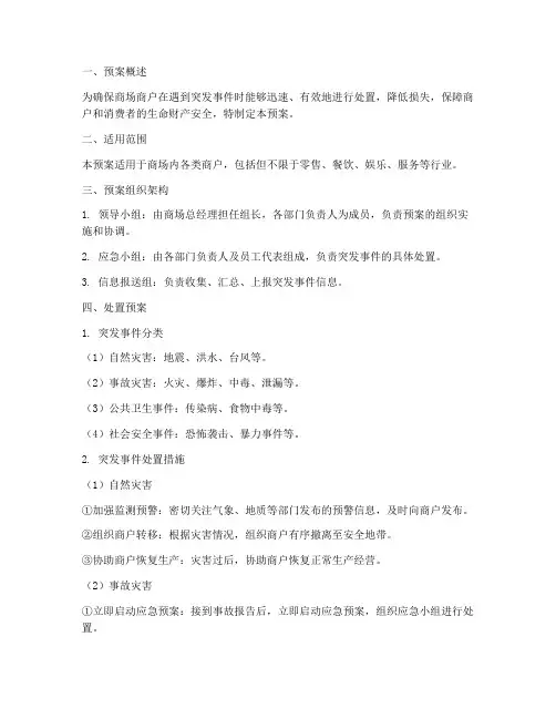 商场商户各种处置预案