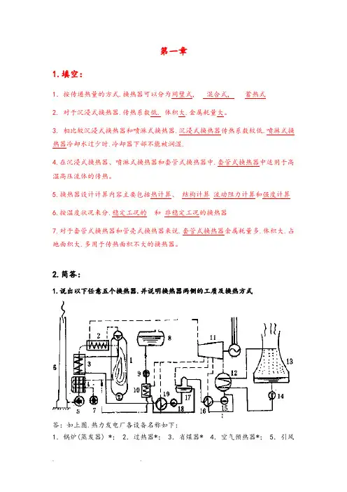 换热器原理与设计期末复习题重点·